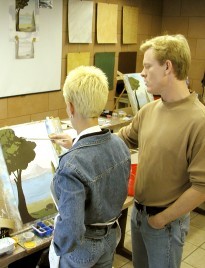 Painting a landscape mural class